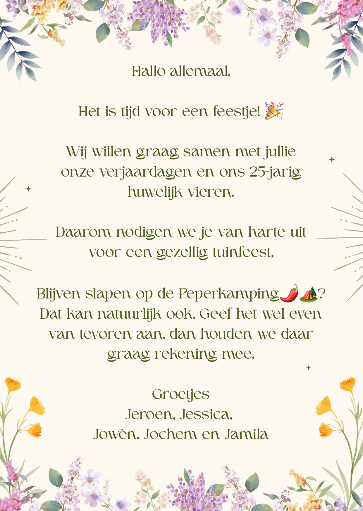 Achterkant uitnodiging
